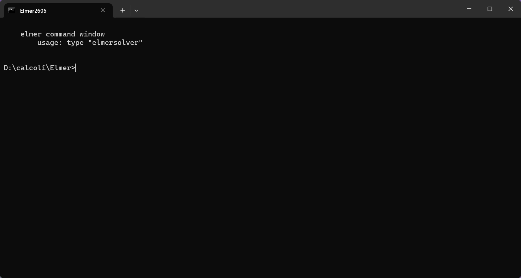 cmd Elmer terminal